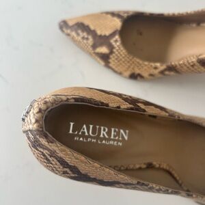 Lauren Ralph Lauren Brown Snake Print Heels